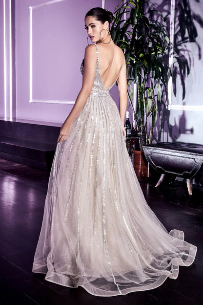 The Betsey Long Beaded Tulle Dress